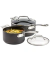 ALL-CLAD ESSENTIALS HARD ANODIZED NONSTICK COOKWARE SET, 2-PIECE SAUCE PAN SET WITH LIDS