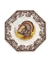 Spode Woodland Turkey Octagonal Plate In Brown