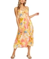 Billabong Juniors' Twist It Printed Midi Dress In Coral Sands