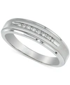 Macy's Men's Diamond Band (1/10 Ct. T.w.) In 10k Yellow Gold Or 10k White Gold In White Gold