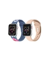 POSH TECH UNISEX LIGHT BLUE FLORAL AND LIGHT PINK 2-PACK REPLACEMENT BAND FOR APPLE WATCH, 42MM
