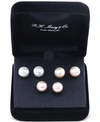 EFFY COLLECTION EFFY 3-PC. SET PINK, PEACH, & WHITE CULTURED FRESHWATER PEARL (9MM) STUD EARRINGS IN STERLING SILVER