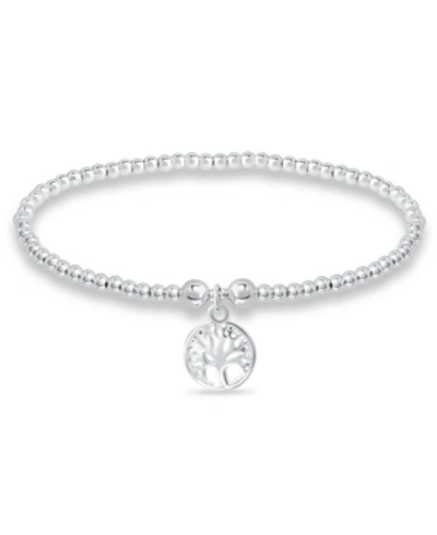 Macy's Bead Tree Of Life Charm Bracelet In Silver Plate