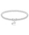 Macy's Bead Shooting Star Charm Bracelet In Silver Plate In Silver