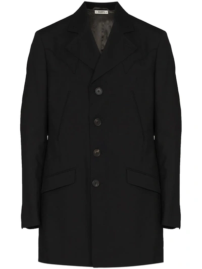 Phipps Sheriff Single-breasted Wool Coat In Schwarz