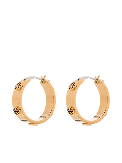 Tory Burch Miller Stud Hoop Earrings In Gold