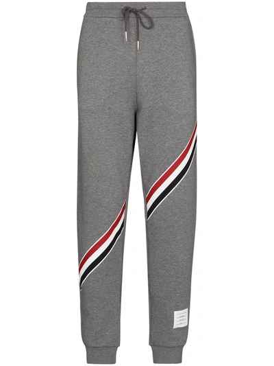 Thom Browne Sweatpants With Diagonal Stripe In Grey