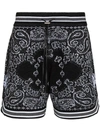 Amiri Bandana Basketball Track Shorts In 黑色