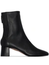 Aquazzura Saint Honore 50mm Leather Boots In 黑色