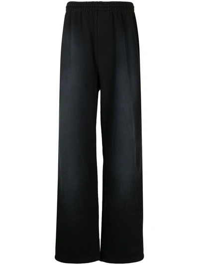 Balenciaga Flared Cotton-jersey Track Pants In Black