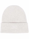 BARRIE LOGO CASHMERE BEANIE HAT