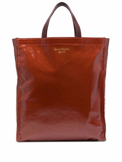 Acne Studios High-shine Tote Bag In 红色