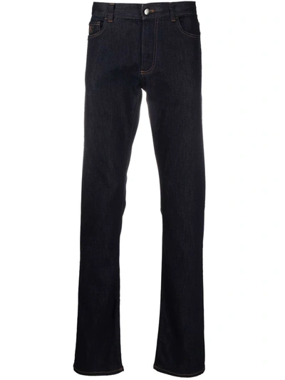 Canali Slim-cut Denim Jeans In Blue