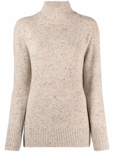 Vince Textured Funnel Neck Sweater In Nude & Neutrals