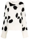 ATTICO COW-PRINT KNITTED JUMPER