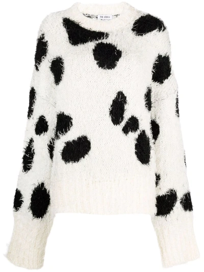 ATTICO COW-PRINT KNITTED JUMPER