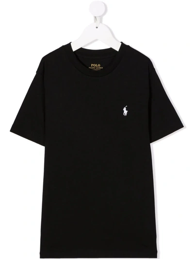 Ralph Lauren Polo Pony-embroidered Cotton T-shirt In 黑色