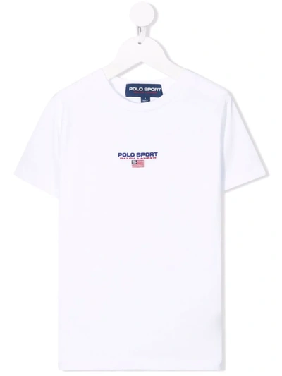 Ralph Lauren Embroidered Logo Cotton T-shirt In 白色