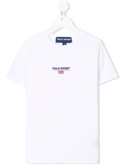 Polo Ralph Lauren Kids' Embroidered Logo Cotton T-shirt In 白色