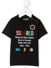 Dsquared2 Black T-shirt For Baby Boy With Multicolor Logo In 黑色
