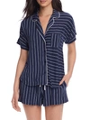 Dkny Sleepwear Knit Pajama Shorts Set In Dive Stripe