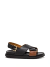 MARNI CROSSED SANDALS IN BICOLOR LEATHER,FBMS005201P3614ZI950