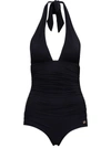 DOLCE & GABBANA BLACK SWIMSUIT WITH WIDE NECKLINE,O9A06JFUGA2N0000