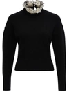 ALEXANDER MCQUEEN WOOL SWEATER WITH HIGH LACE NECK,667758Q1AU61009
