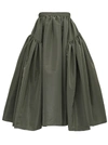 Alexander Mcqueen Womens Khaki Exploded High-waist Crepe Midi Skirt 12 In Green