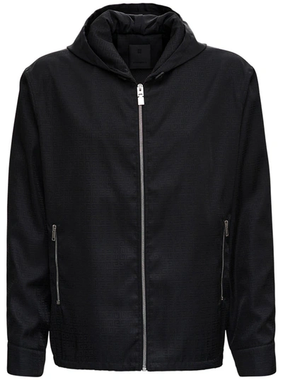 Givenchy Black Windbreaker In 4g Jacquard Nylon