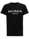 Balmain Cotton Jersey T-shirt With Logo Print And Classic Fit In Black