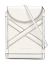 ALEXANDER MCQUEEN THE CURVE MICRO CROSSBODY BAG IN WHITE LEATHER,6663621YB499210