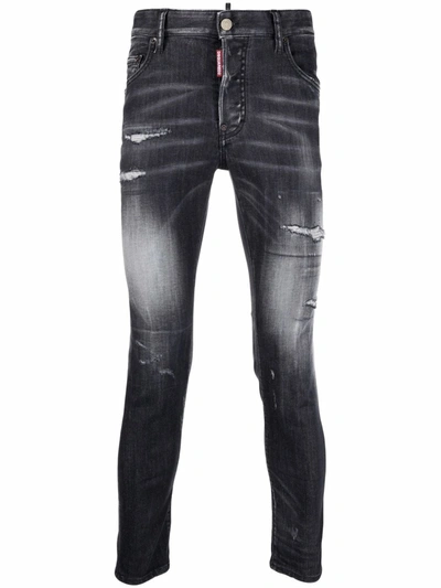 Dsquared2 Ripped-detail Skinny Jeans In Black