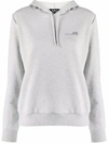 Apc Logo Stretch-cotton Hoodie In Grey