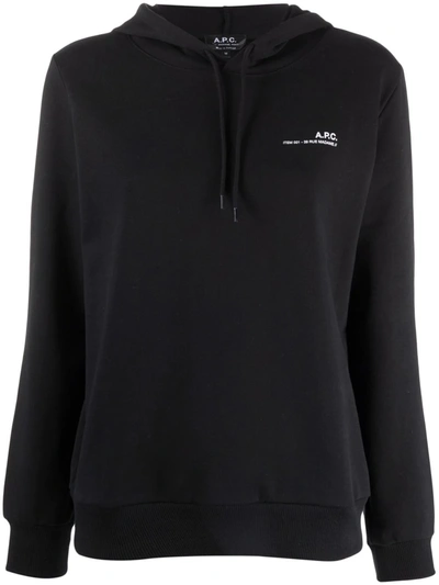APC LOGO-PRINT COTTON HOODIE