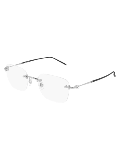 Montblanc Mb0130o Eyewear In Silver Silver Transpa