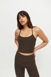 Beyond Yoga Spacedye Slim Racerback Cropped Tank In Chocolate