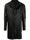 ISAAC SELLAM EXPERIENCE PERTINENT LONGLINE LEATHER JACKET