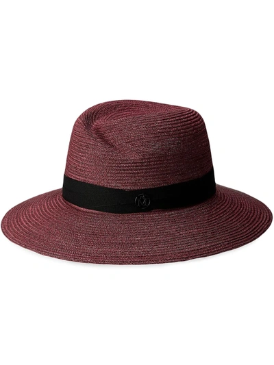 Maison Michel Virginie Hemp Straw Hat In Rot