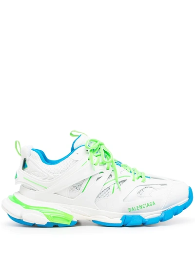 Balenciaga Track Sneaker White Green And Blue In White Green Blue