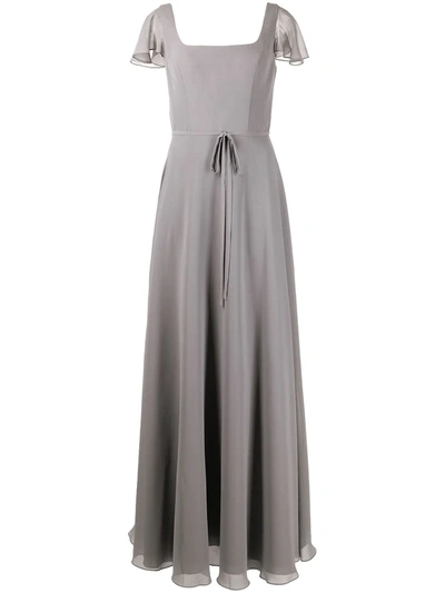 Marchesa Notte Bridesmaids Flutter-sleeve Bridesmaid Gown In Grau