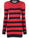 MONSE STRIPED CUT-OUT KNIT DRESS