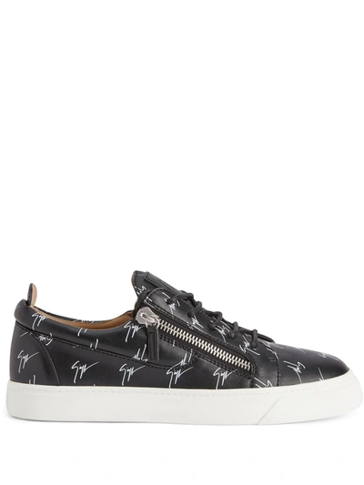 Giuseppe Zanotti Frankie Logo-print Trainers In Schwarz