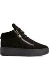 GIUSEPPE ZANOTTI KRISS SUEDE PLATFORM SNEAKERS