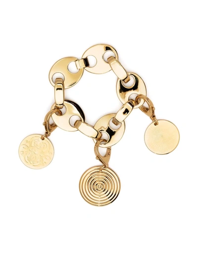 Rabanne Eight Charm Mariner-chain Bracelet In Gold