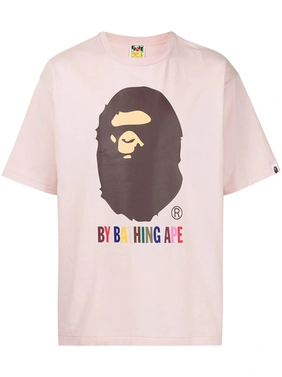 A Bathing Ape Big Ape Head Logo印花t恤 In Rosa