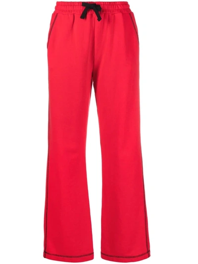Red Valentino 对比缝线运动长裤 In Red