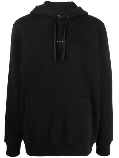 Alyx Logo-print Cotton Hoodie In Schwarz