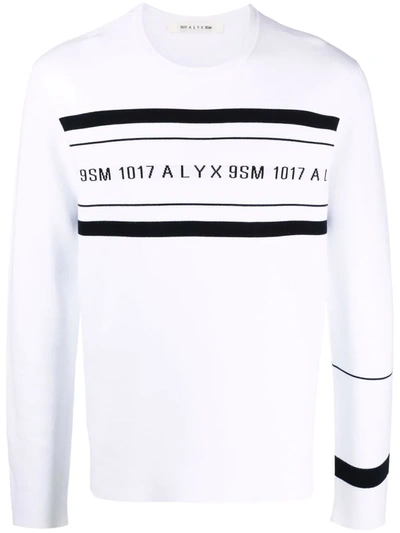 Alyx Logo-print Crew Neck Sweatshirt In White