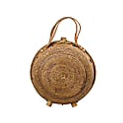 Pink Haley Emma Oversized Rattan Round Satchel